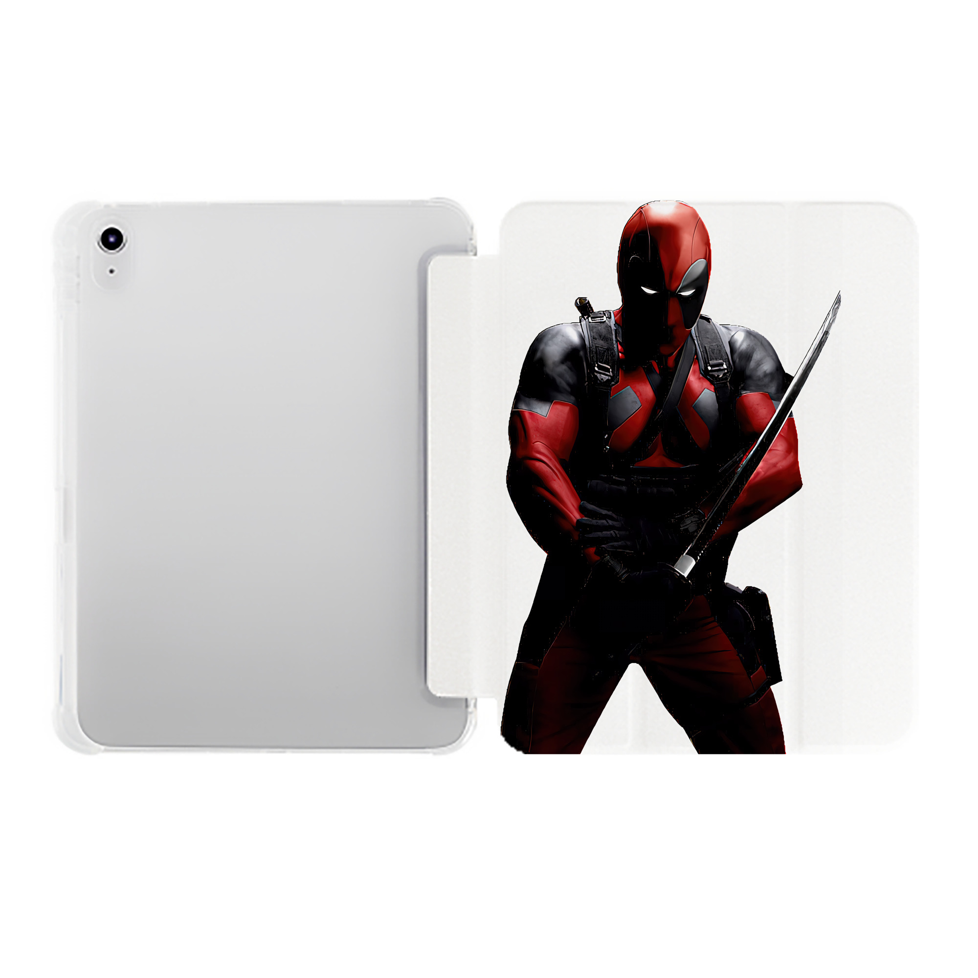 （画像用） Deadpool デッドプール IPad ケース ペン収納付き 三つ折りスタンド PUレザー×シリコン 対応機種9.5/10.5/10.9インチ